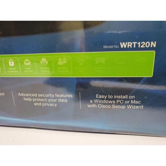New SEALED Linksys Wireless-N Home Router Cisco Model WRT120N 2.4 GHz Four Port - Picture 3 of 6